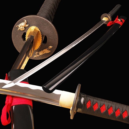 Image That Shows That Full Tang Japanese Samurai Katana High Carbon Steel Sword.